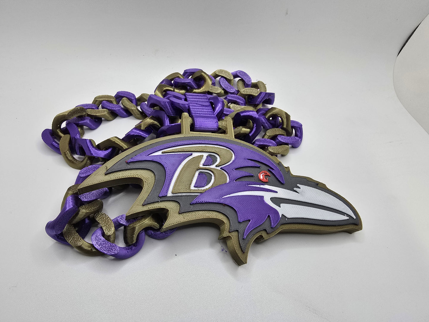 Baltimore Ravens Custom Charm w/Cuban Link Style Necklace