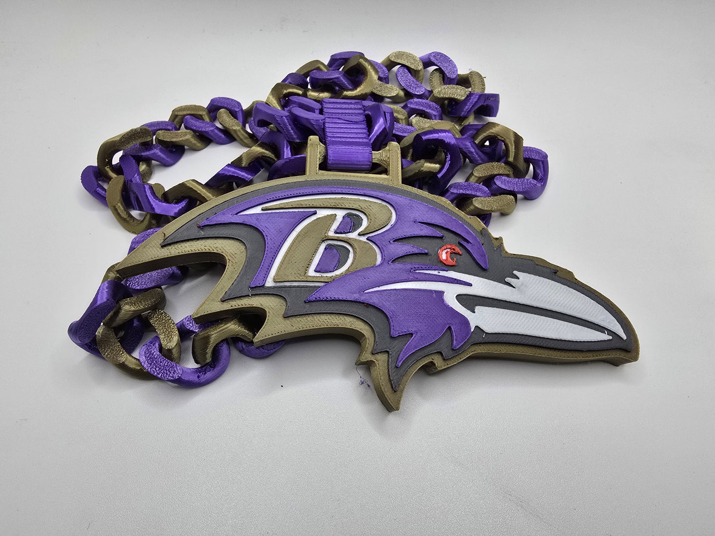 Baltimore Ravens Custom Charm w/Cuban Link Style Necklace
