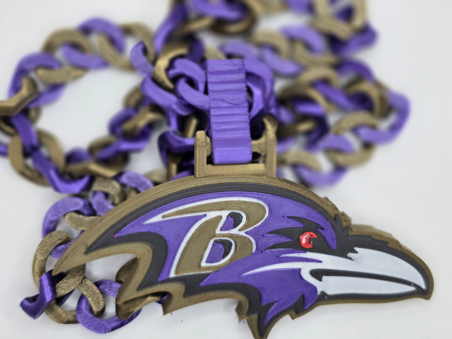 Baltimore Ravens Custom Charm w/Cuban Link Style Necklace