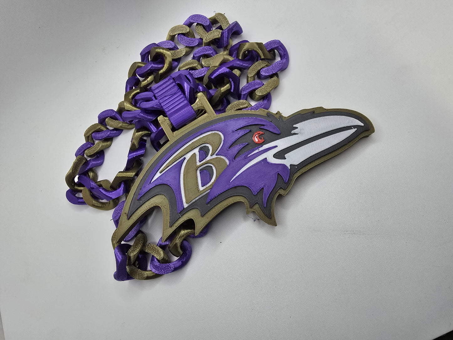 Baltimore Ravens Custom Charm w/Cuban Link Style Necklace