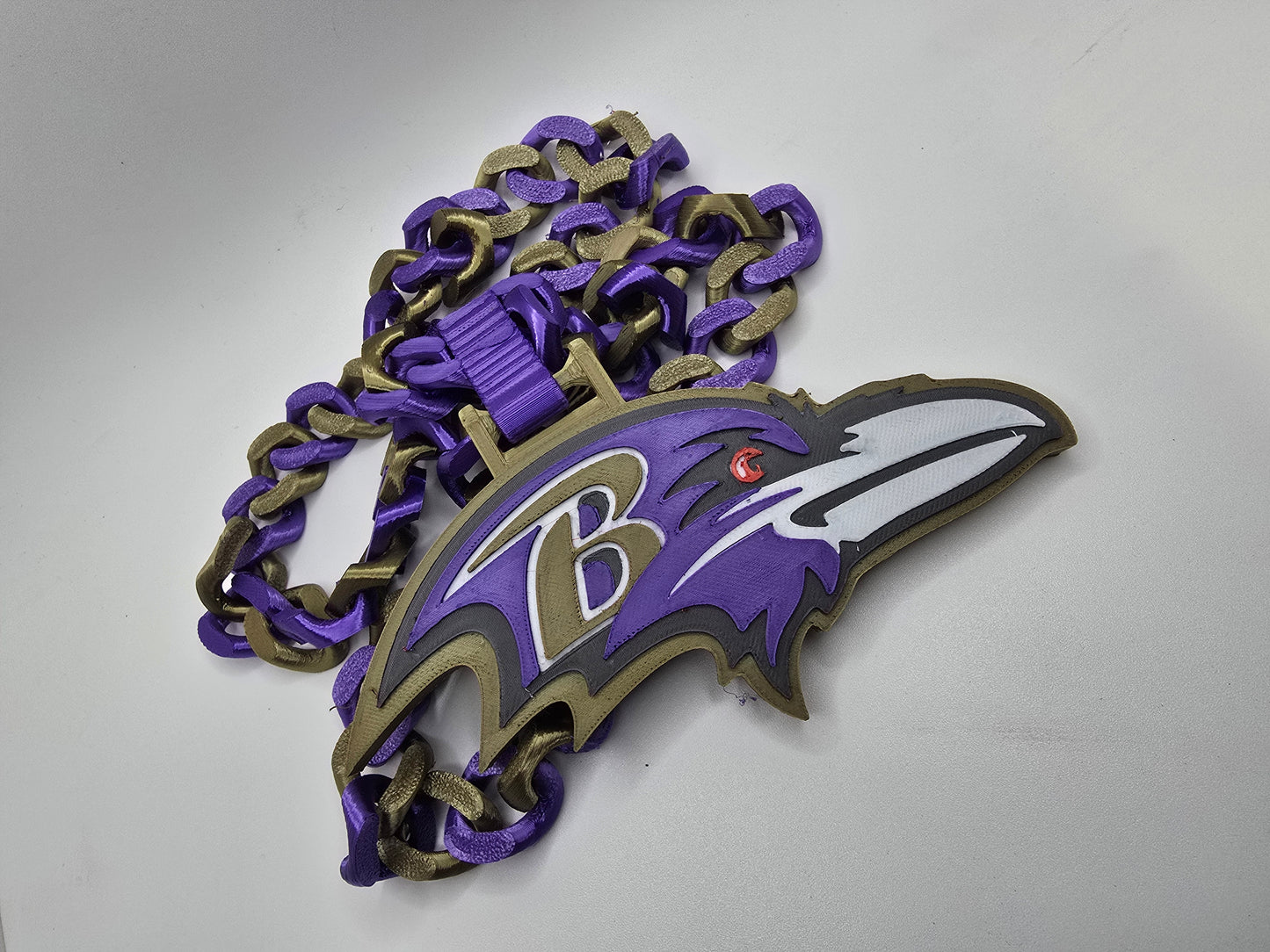 Baltimore Ravens Custom Charm w/Cuban Link Style Necklace