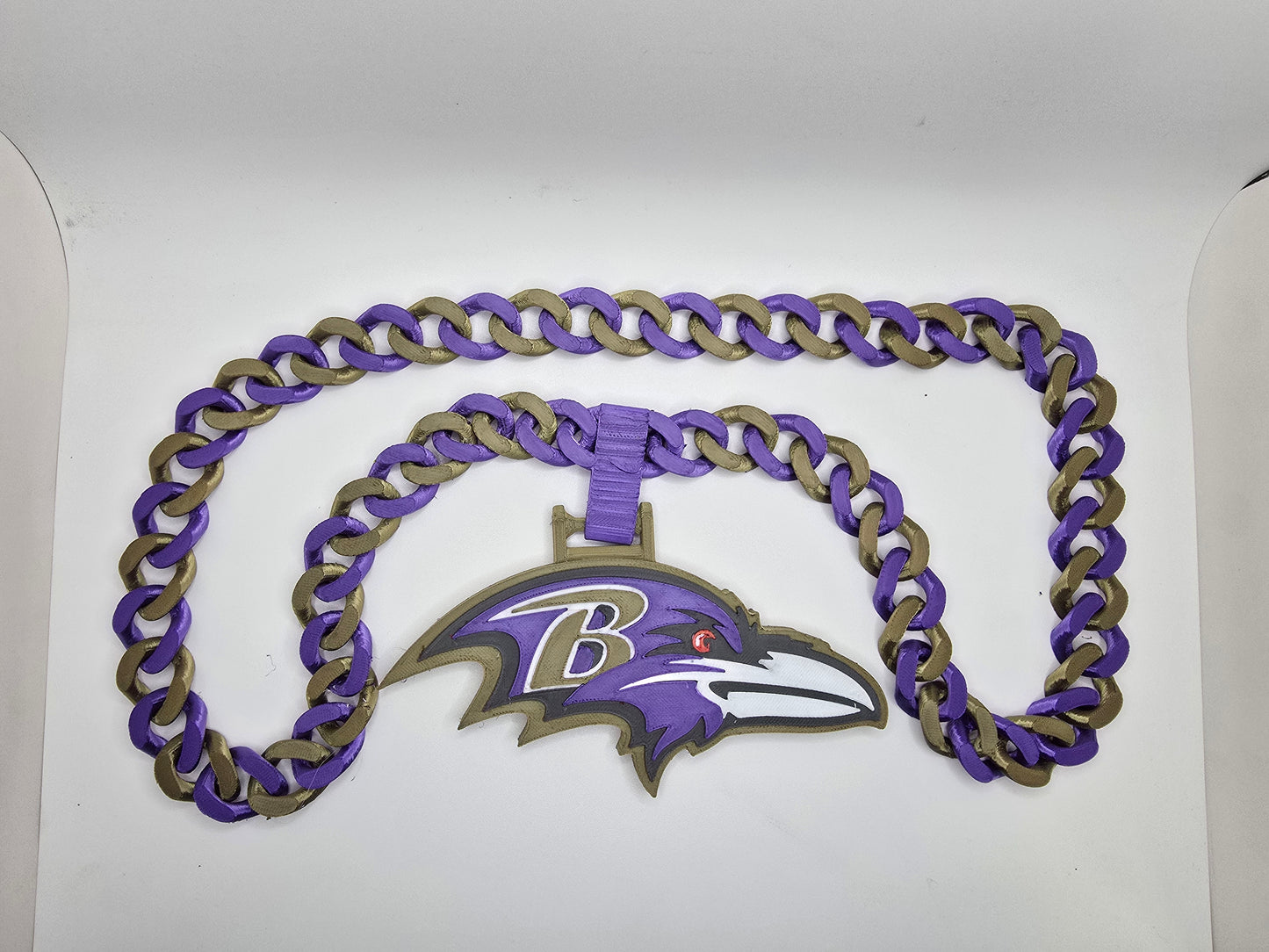 Baltimore Ravens Custom Charm w/Cuban Link Style Necklace