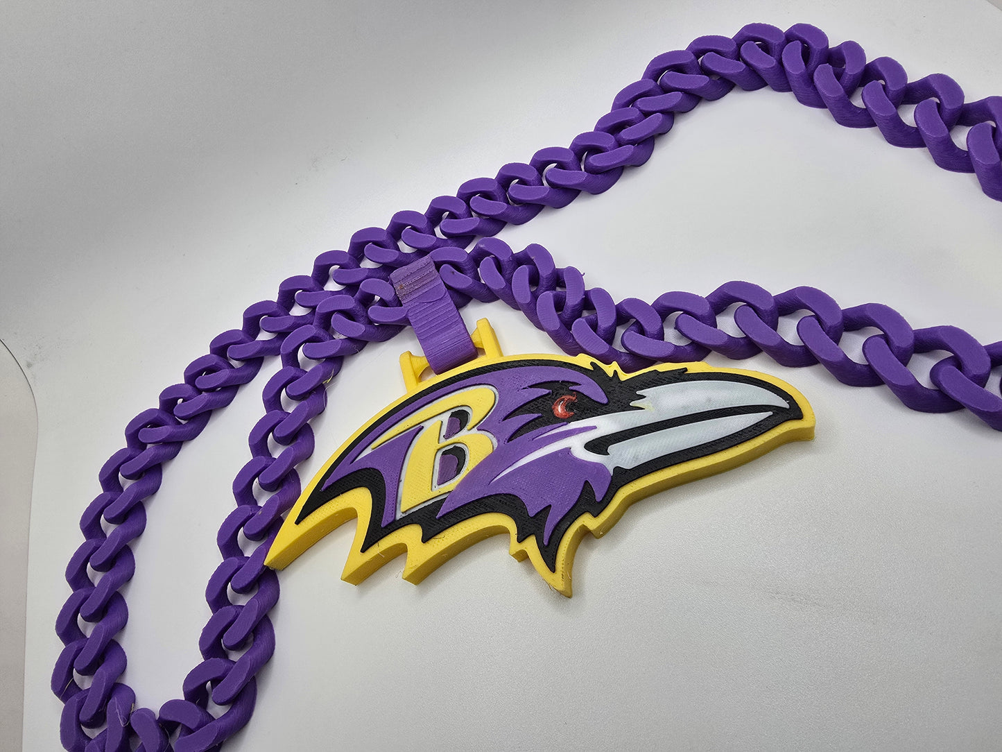 Baltimore Ravens Custom Charm w/Cuban Link Style Necklace