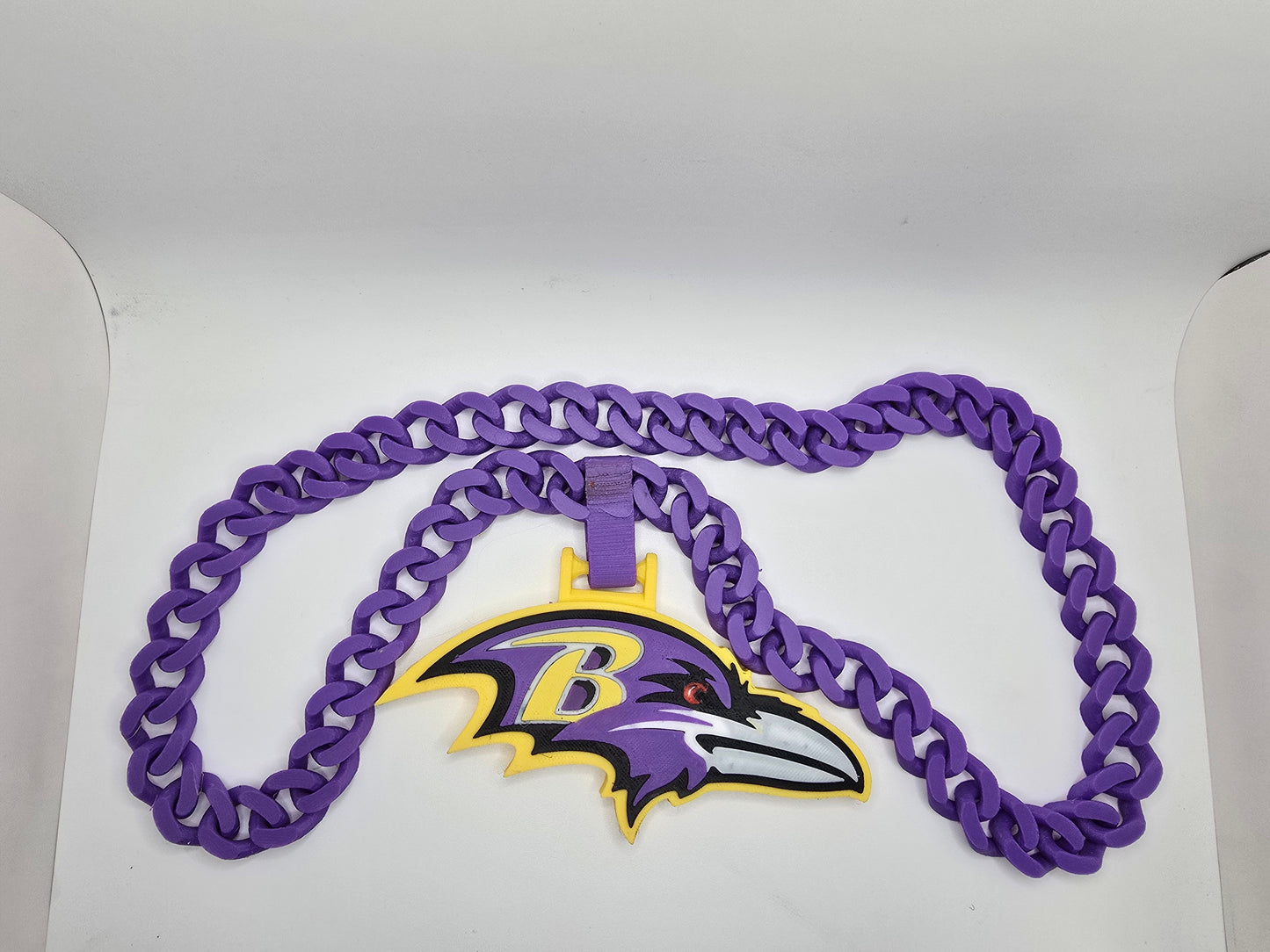 Baltimore Ravens Custom Charm w/Cuban Link Style Necklace
