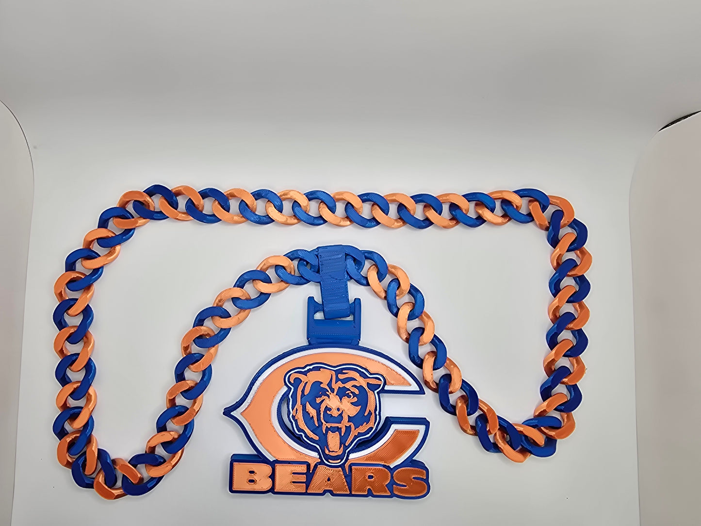 Chicago Bears Custom Charm w/Cuban Link Style Necklace