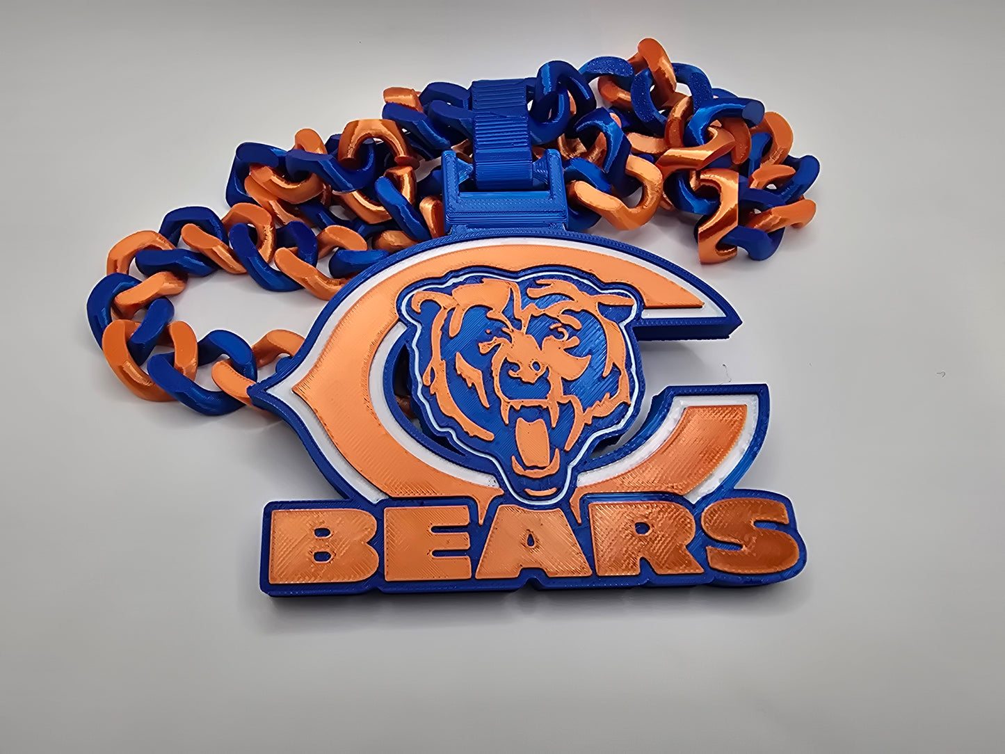 Chicago Bears Custom Charm w/Cuban Link Style Necklace